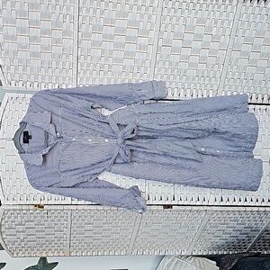 J. Crew Pinstripe Belted Shirt Dress with Pockets - 18